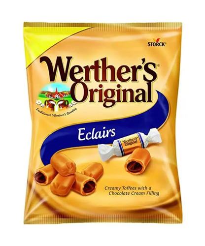 Eclairs Wether's Origional Chocolate Filled Toffees 125g Eclairs Wether's Origional Chocolate Filled Toffees 125g